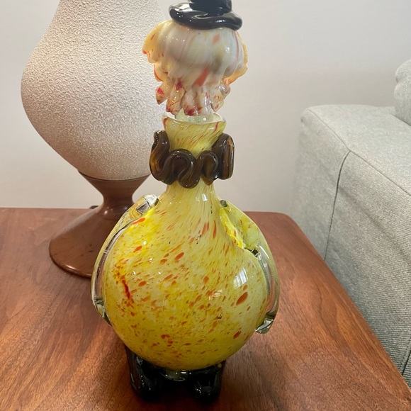 Antique Mid Century Modern Glass Clown Decanter Pristine Condition - Picture 6 of 9